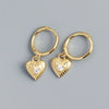 Wholesale Luxury Style S925 Silver Retro Heart Shaped Diamond Ear Buckle Earrings For Women