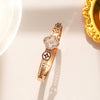 Wholesale Luxury White Shellfish Fourleaf Clover Hollow Titanium Steel Electroplated Bracelet