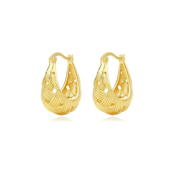 Wholesale Luxury Women's 925 Sterling Silver Geometric Retro Earrings With Electroplating