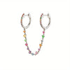 Wholesale Luxury Zircon Earrings Set Geometric Style Copper