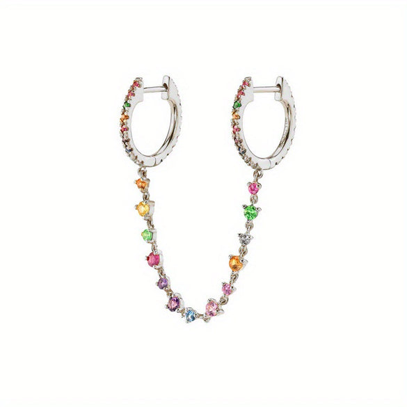 Wholesale Luxury Zircon Earrings Set Geometric Style Copper