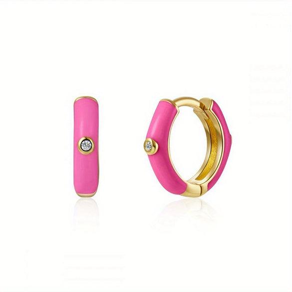 Wholesale Luxury Zircon Earrings Set Geometric Style Copper