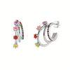 Wholesale Luxury Zircon Earrings Set Geometric Style Copper