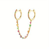 Wholesale Luxury Zircon Earrings Set Geometric Style Copper