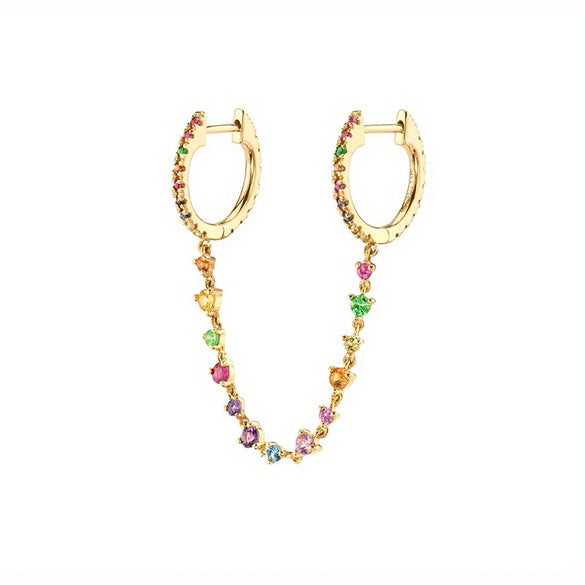 Wholesale Luxury Zircon Earrings Set Geometric Style Copper