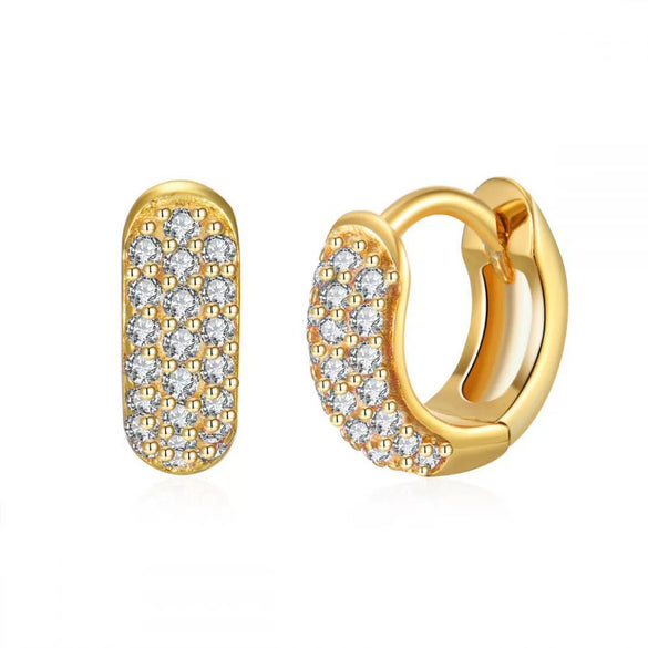 Wholesale Luxury Zircon Women's Copper Geometric Purely Handmade Earrings