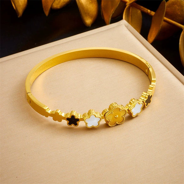 Wholesale Magnetic Czech Diamond Bracelet Titanium Steel Geometric Style Electroplated Unisex Jewelry