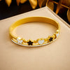 Wholesale Magnetic Czech Diamond Bracelet Titanium Steel Geometric Style Electroplated Unisex Jewelry