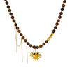 Wholesale Maillard Style Gold Plated Stainless Steel Heart Geometric Beaded Chain Pendant Necklace And Earrings Jewelry For Women