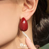 Wholesale Maillard Style Minimalist Drop Shape Copper 18K Real Gold Plated Women's Earrings