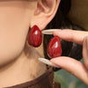 Wholesale Maillard Style Minimalist Drop Shape Copper 18K Real Gold Plated Women's Earrings