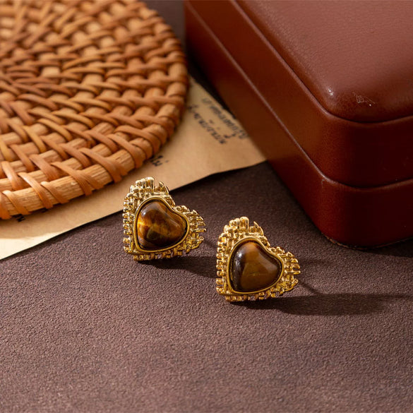 Wholesale Maillard Style Stainless Steel Electroplated Real Gold Plated Flower Letter Number Text Shaped Earrings For Unisex