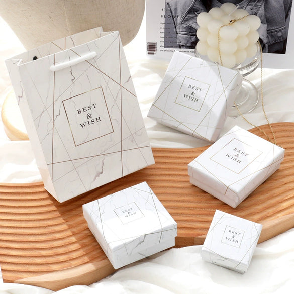 Wholesale Marble Pattern Jewelry Box Set Made Of Paper And Cardboard