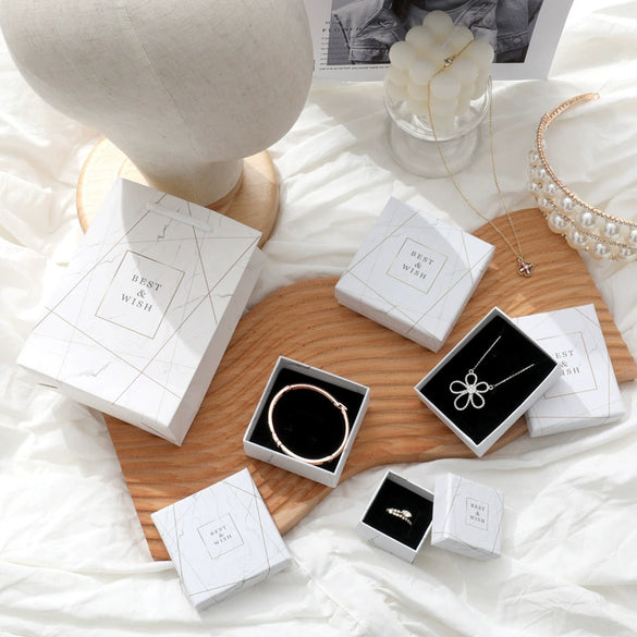 Wholesale Marble Pattern Jewelry Box Set Made Of Paper And Cardboard