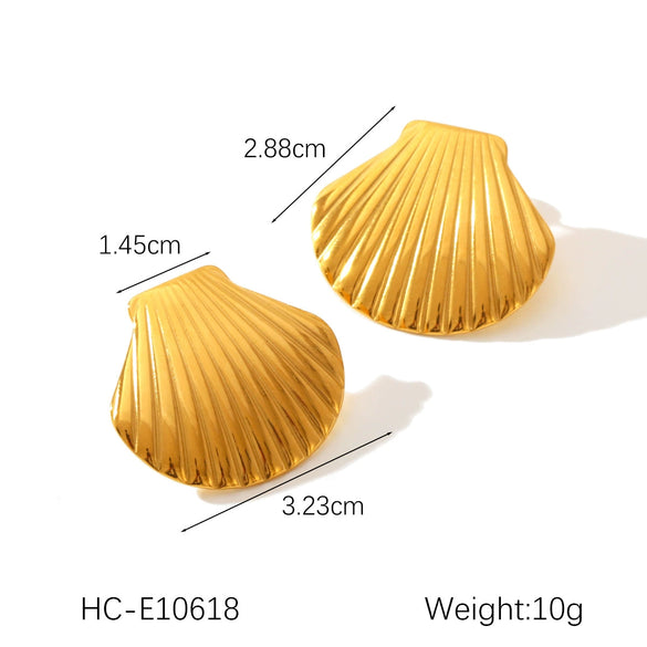 Wholesale Marine Life Pattern Stainless Steel And Titanium Steel Jewelry With Electroplating Conch Shell Necklace Bracelet Starfish Earrings