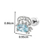 Wholesale Marine Series Cute Sweet Style Crab Shaped Metal Electroplated Cartilage Piercing Ear Bone Nail