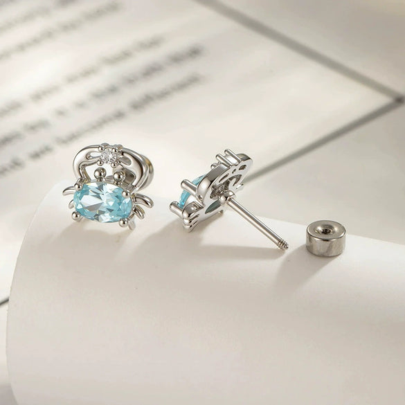 Wholesale Marine Series Cute Sweet Style Crab Shaped Metal Electroplated Cartilage Piercing Ear Bone Nail
