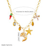 Wholesale Marine Series Stainless Steel Necklace With Dolphin Starfish Dragonfly Animal Zodiac Pendant Electroplated O Word Chain For Women