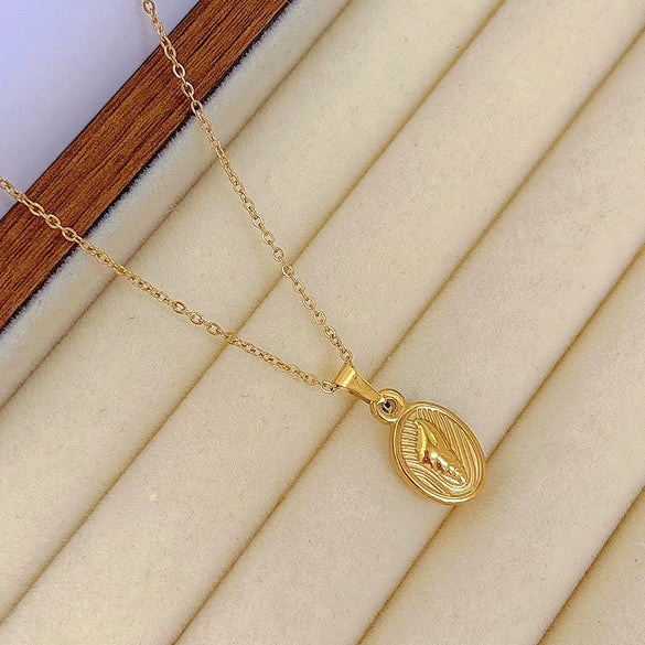 Wholesale Marine Series Titanium Steel Three Dimensional Hollow Shell Pendant Necklace And Bracelet Jewelry Set For Women With Electroplating Animal And Zodiac Shape