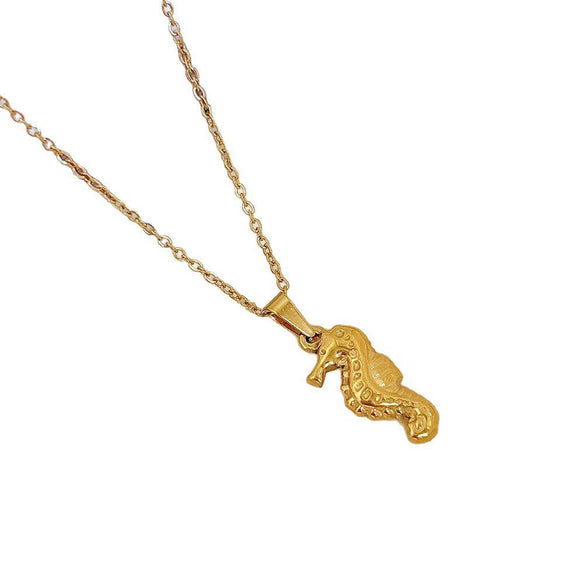 Wholesale Marine Series Titanium Steel Three Dimensional Hollow Shell Pendant Necklace And Bracelet Jewelry Set For Women With Electroplating Animal And Zodiac Shape