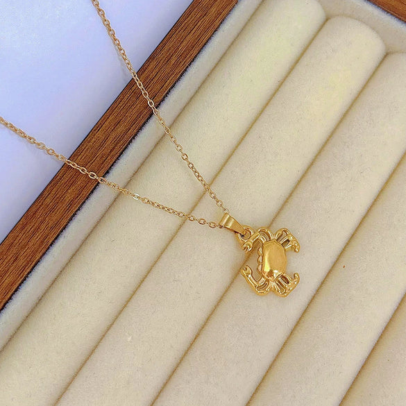Wholesale Marine Series Titanium Steel Three Dimensional Hollow Shell Pendant Necklace And Bracelet Jewelry Set For Women With Electroplating Animal And Zodiac Shape