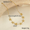 Wholesale Marine Style Stainless Steel Geometric Starfish Shell Clavicle Chain Necklace Jewelry Plated With 18K Gold