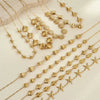 Wholesale Marine Style Stainless Steel Geometric Starfish Shell Clavicle Chain Necklace Jewelry Plated With 18K Gold