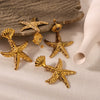 Wholesale Marine Wind Element Geometric Earrings In Stainless Steel With 18K Gold Plated Shell And Starfish Furnace Vacuum Plating And Electroplating For Women