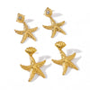 Wholesale Marine Wind Element Geometric Earrings In Stainless Steel With 18K Gold Plated Shell And Starfish Furnace Vacuum Plating And Electroplating For Women