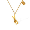 Wholesale Mechanical Rabbit 316L Stainless Steel Necklace For Women Electroplated Fashion Animal Style
