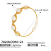 Wholesale Medieval Geometric Style 18K Gold Electroplated Natural Freshwater Pearl Open Bracelet Copper Jewelry Accessories
