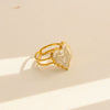 Wholesale Medieval Style Electroplated Stainless Steel Multi Color Geometric Adjustable Ring For Women With Heart Wave Rhombus U Shaped Patterns