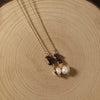 Wholesale Medieval Style Garnet Tassel And Natural Freshwater Pearl Long Earrings With Electroplating