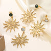 Wholesale Medieval Style Geometric Sun Stamped Stainless Steel Earrings For Women