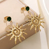 Wholesale Medieval Style Geometric Sun Stamped Stainless Steel Earrings For Women