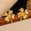 Wholesale Medieval Style Stamped Stainless Steel Flower Earrings For Women
