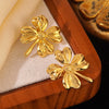 Wholesale Medieval Style Stamped Stainless Steel Flower Earrings For Women
