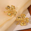 Wholesale Medieval Style Stamped Stainless Steel Flower Earrings For Women