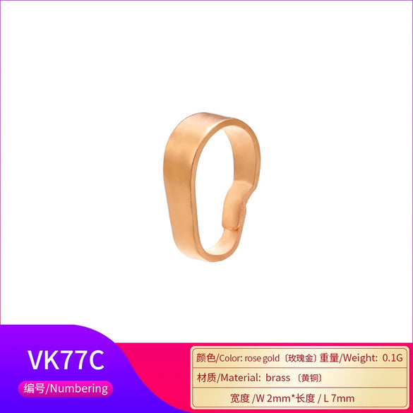 Wholesale Melon Seed Buckle Pendant Accessories Copper Real Gold Plated Simple Style