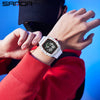 Wholesale Men's Alloy Alloy And Tpu Barrelshaped Quartz Watch With Zebra Pattern And Hollow Design