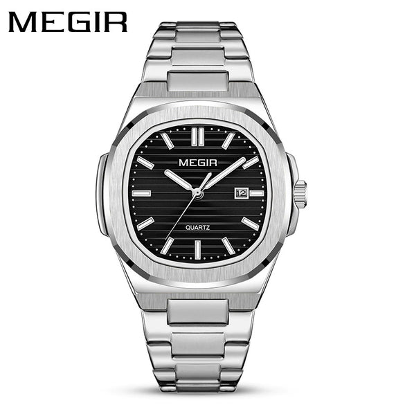 Wholesale Men's Alloy And Fine Steel Casual Square Dial Luminous Business Calendar Quartz Watch