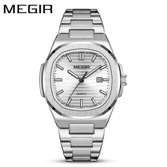 Wholesale Men's Alloy And Fine Steel Casual Square Dial Luminous Business Calendar Quartz Watch