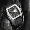 Wholesale Men's Alloy And Silicone Hollow Non Mechanical Sports Luminous Waterproof Barrel Shaped Watch