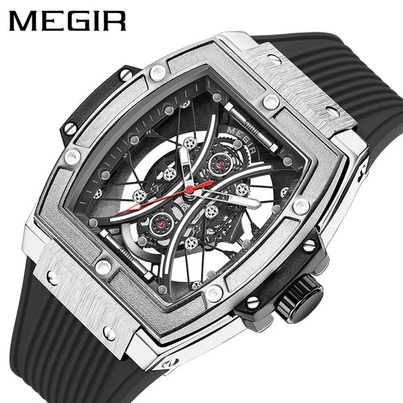 Wholesale Men's Alloy And Silicone Square Luminous Sports Watch