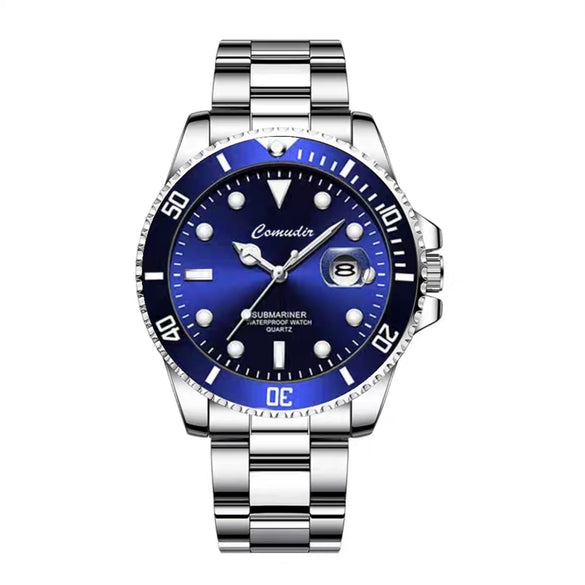 Wholesale Men's Alloy And Stainless Steel Watch Round Dial Luminous Waterproof Trendy Sports Watch