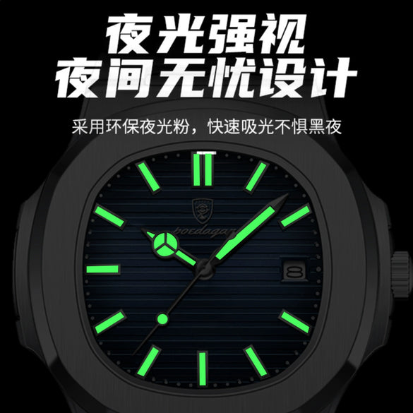 Wholesale Men's Alloy And Stainless Steel Waterproof Ultrathin Square Business Quartz Watch