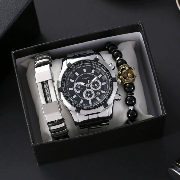 Wholesale Men's Alloy And Titanium Watch With Round Dial Pin Buckle Spiral Crown And Leisure Style
