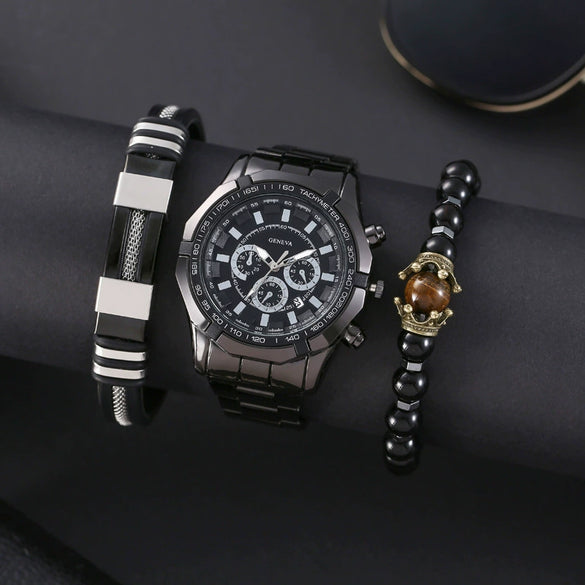 Wholesale Men's Alloy And Titanium Watch With Round Dial Pin Buckle Spiral Crown And Leisure Style