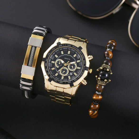 Wholesale Men's Alloy And Titanium Watch With Round Dial Pin Buckle Spiral Crown And Leisure Style