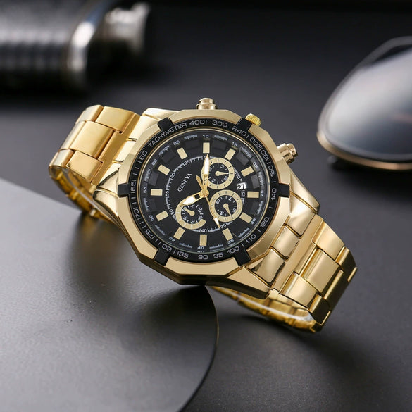 Wholesale Men's Alloy And Titanium Watch With Round Dial Pin Buckle Spiral Crown And Leisure Style